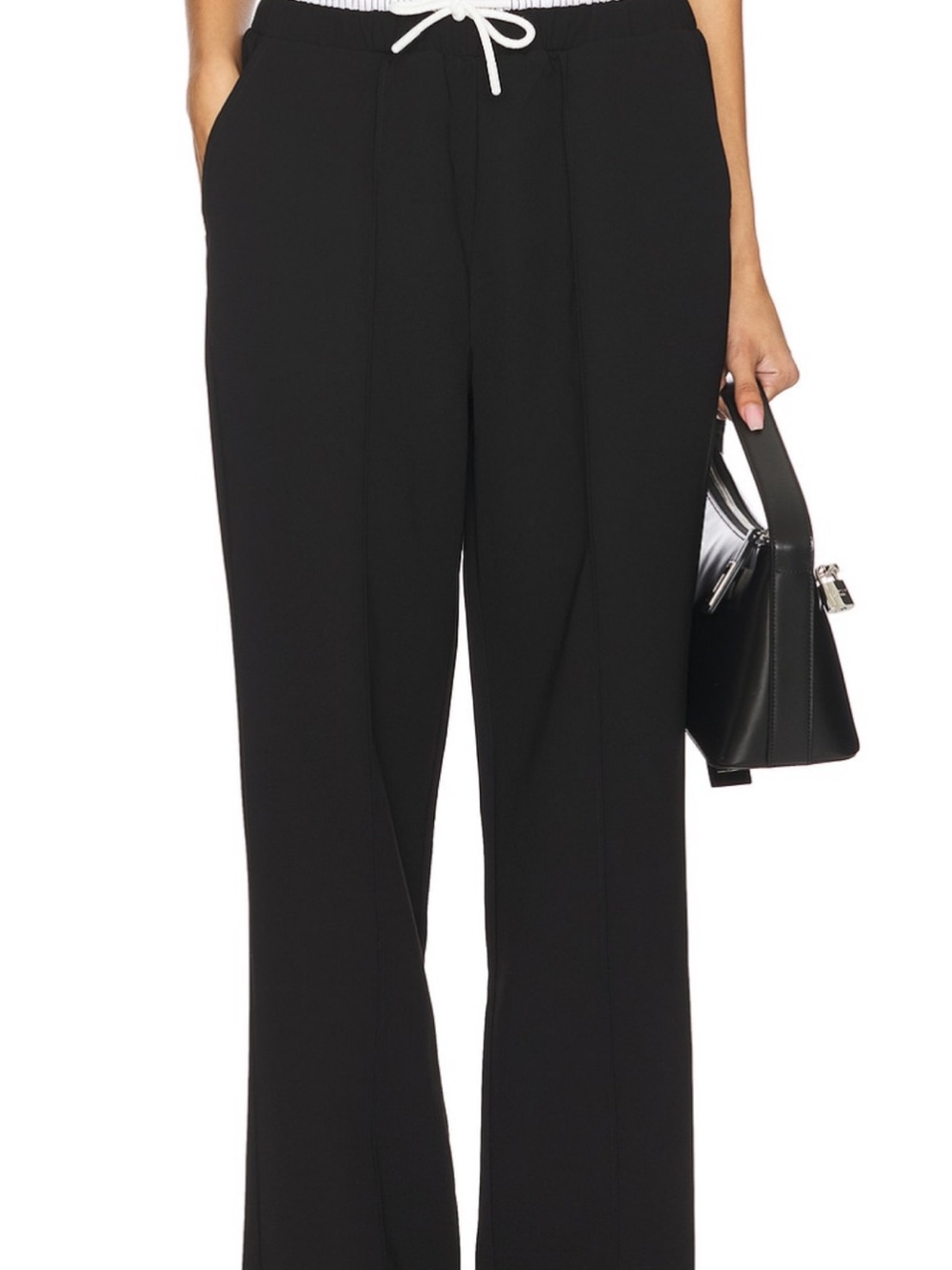 H&M Black Wide-Leg Drawstring Trousers